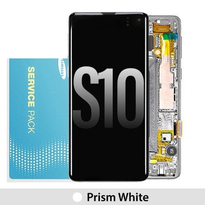 Samsung Galaxy S10 G973F OLED Screen Replacement Digitizer GH82-18850B/18835B (Gold)-Prism White Samsung Galaxy S10 G973F OLED Screen Replacement Digitizer GH82-18850B/18835B (Gold)-Prism White